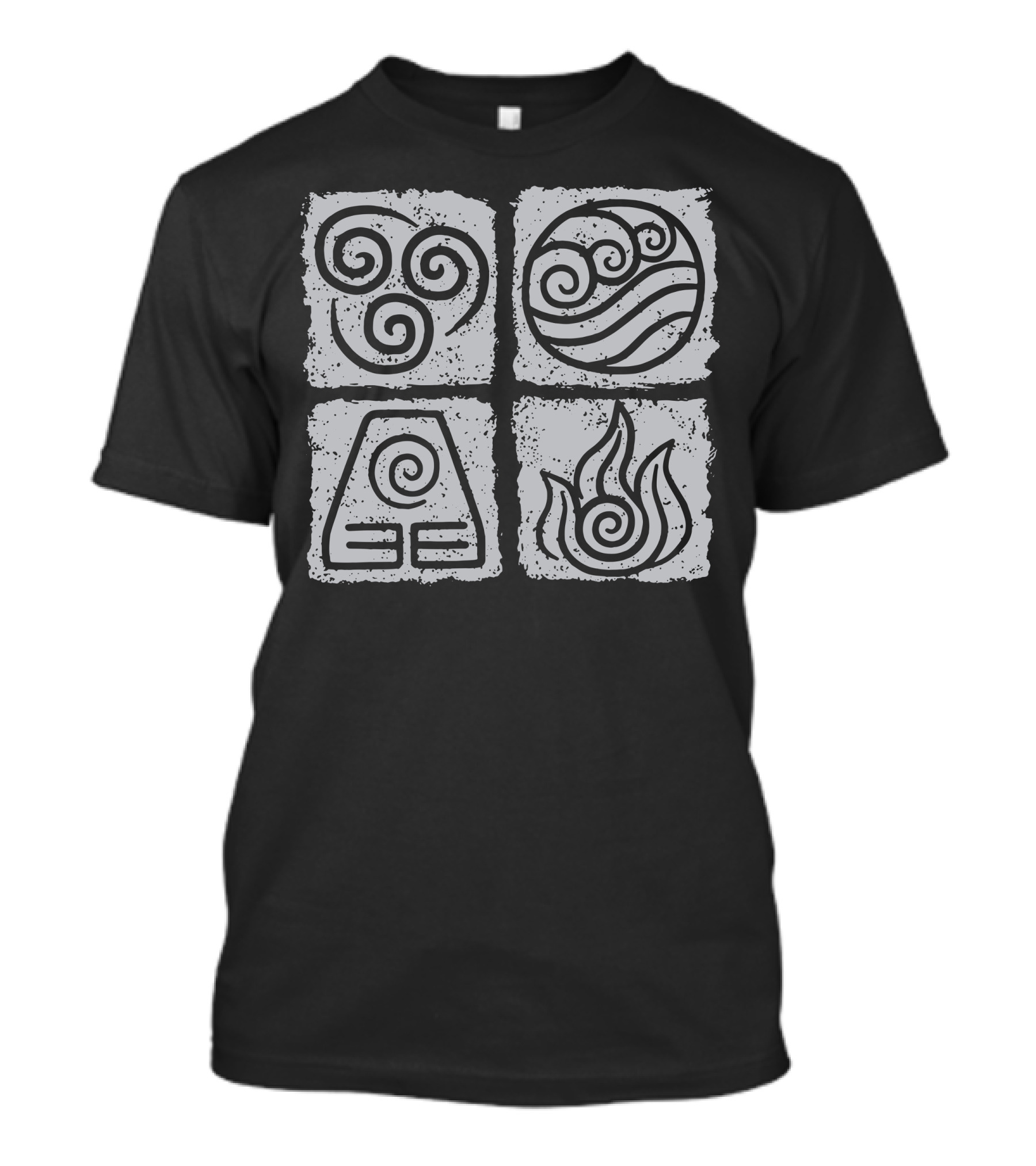 Avatar The Last Airbender Element Symbols Water Earth Fire Air T-Shirt