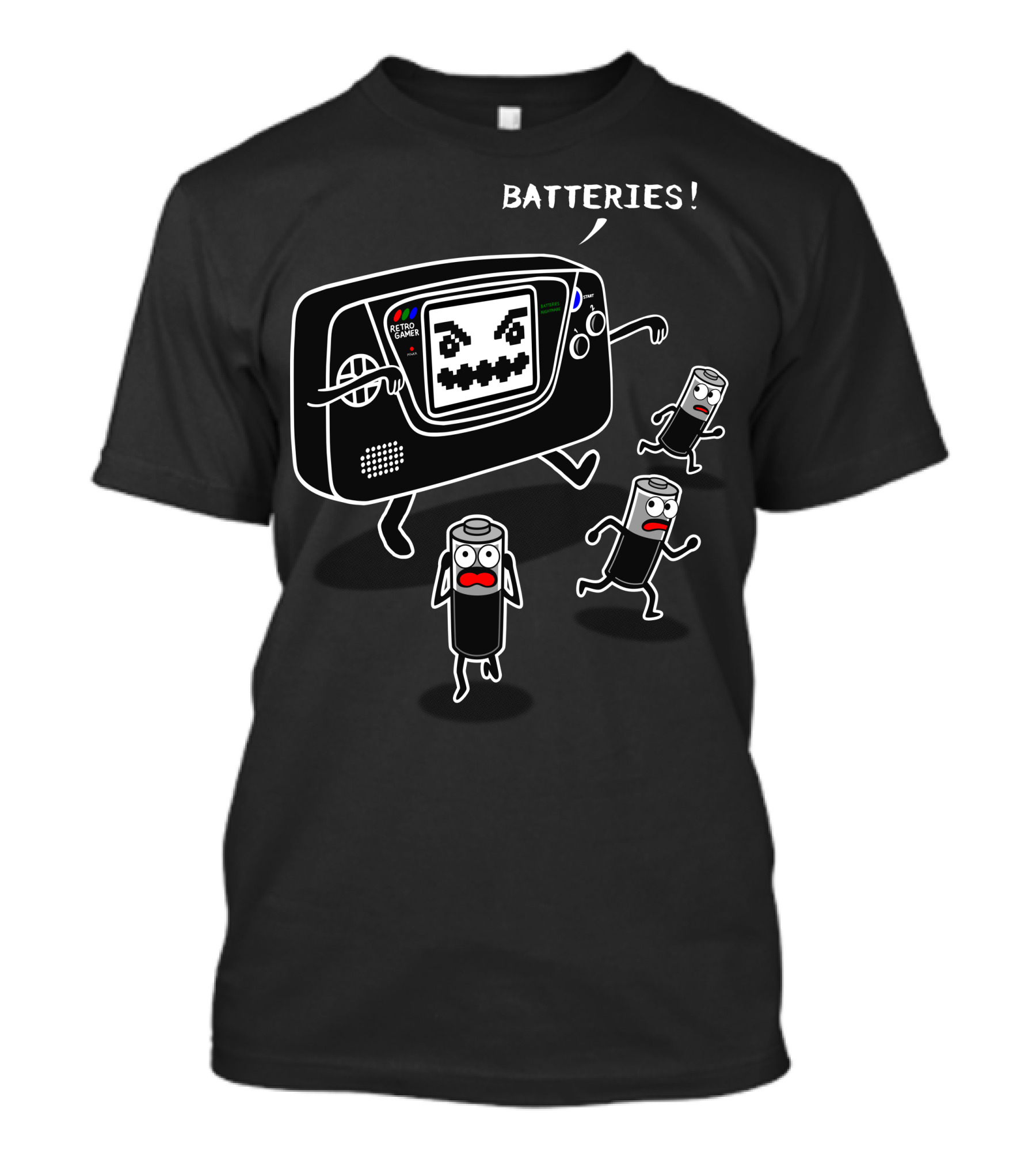 BATTERIES Nightmare Handheld Device Pursuit T-Shirt