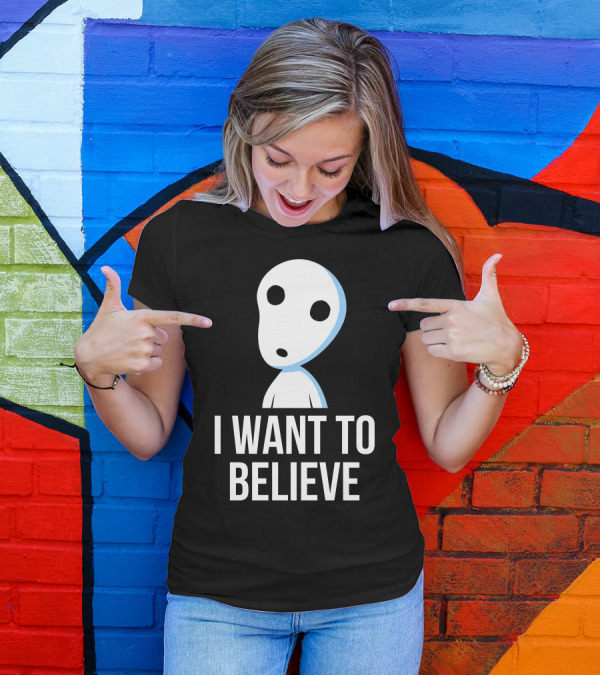 I Want To Believe Kodama Inspired Alien Face T-Shirt