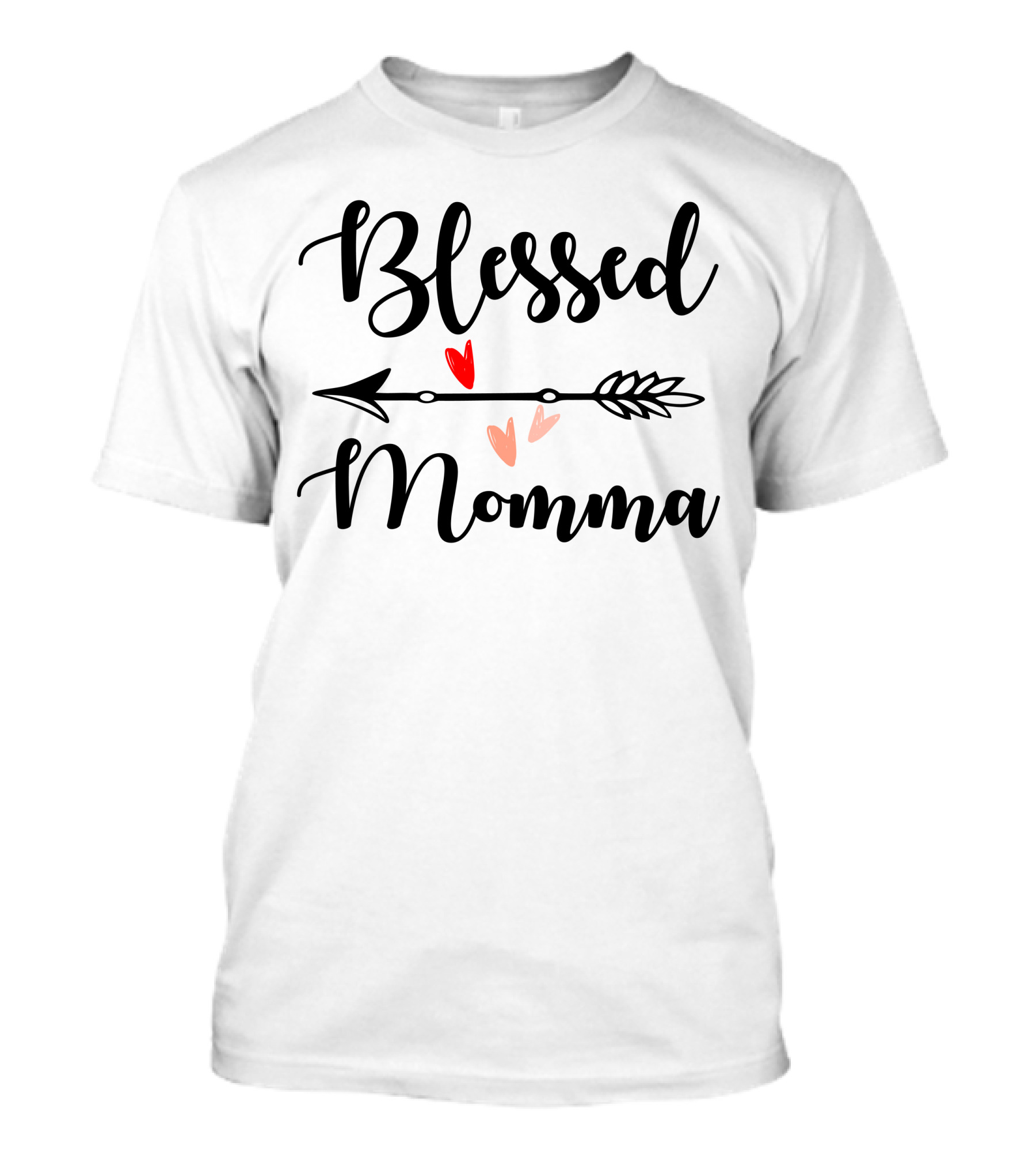 Blessed Momma Arrow With Hearts T-Shirt
