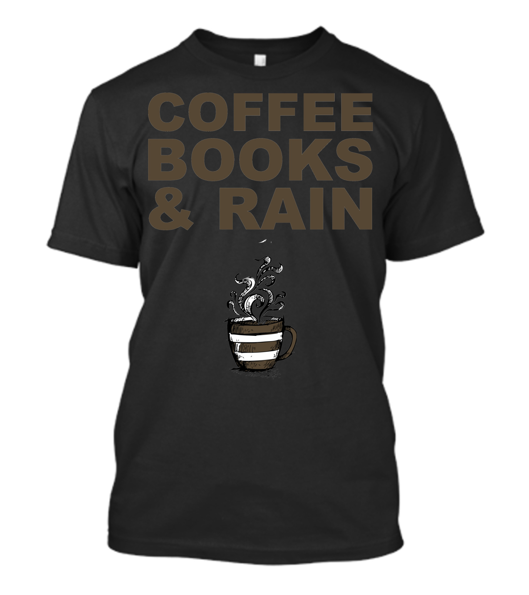 COFFEE BOOKS And RAIN STRIPED MUG STEAM T-Shirt