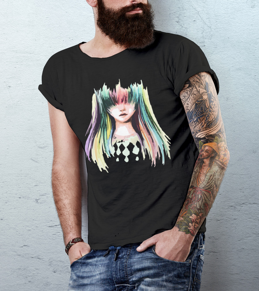 Colorful Rainbow Hair Girl T-Shirt