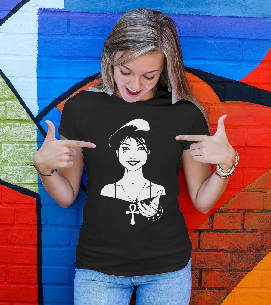 Come With Me If You Want To Die Ankh Necklace Woman Offering A Hand T-Shirt