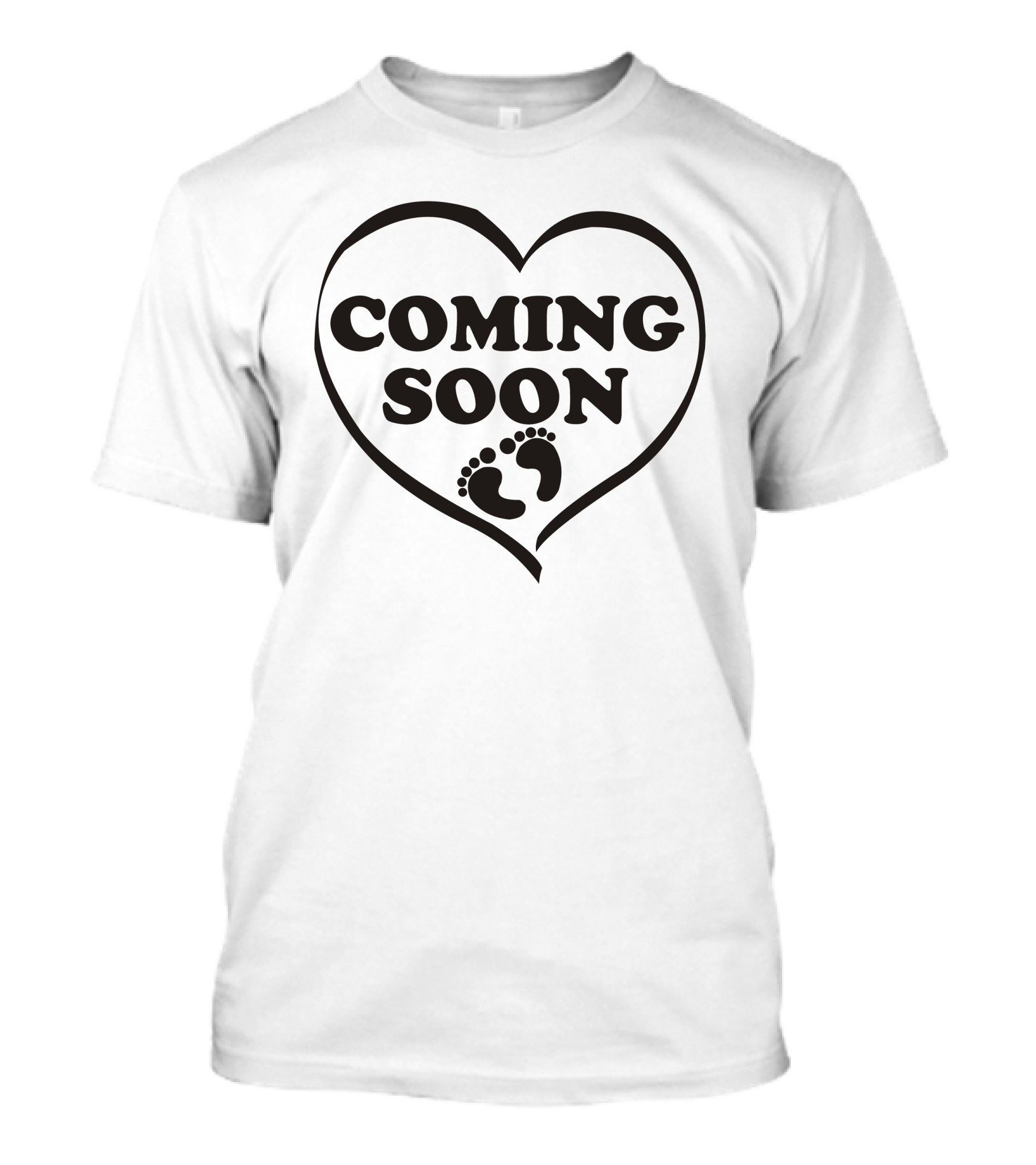 Coming Soon Heart With Baby Footprints T-Shirt