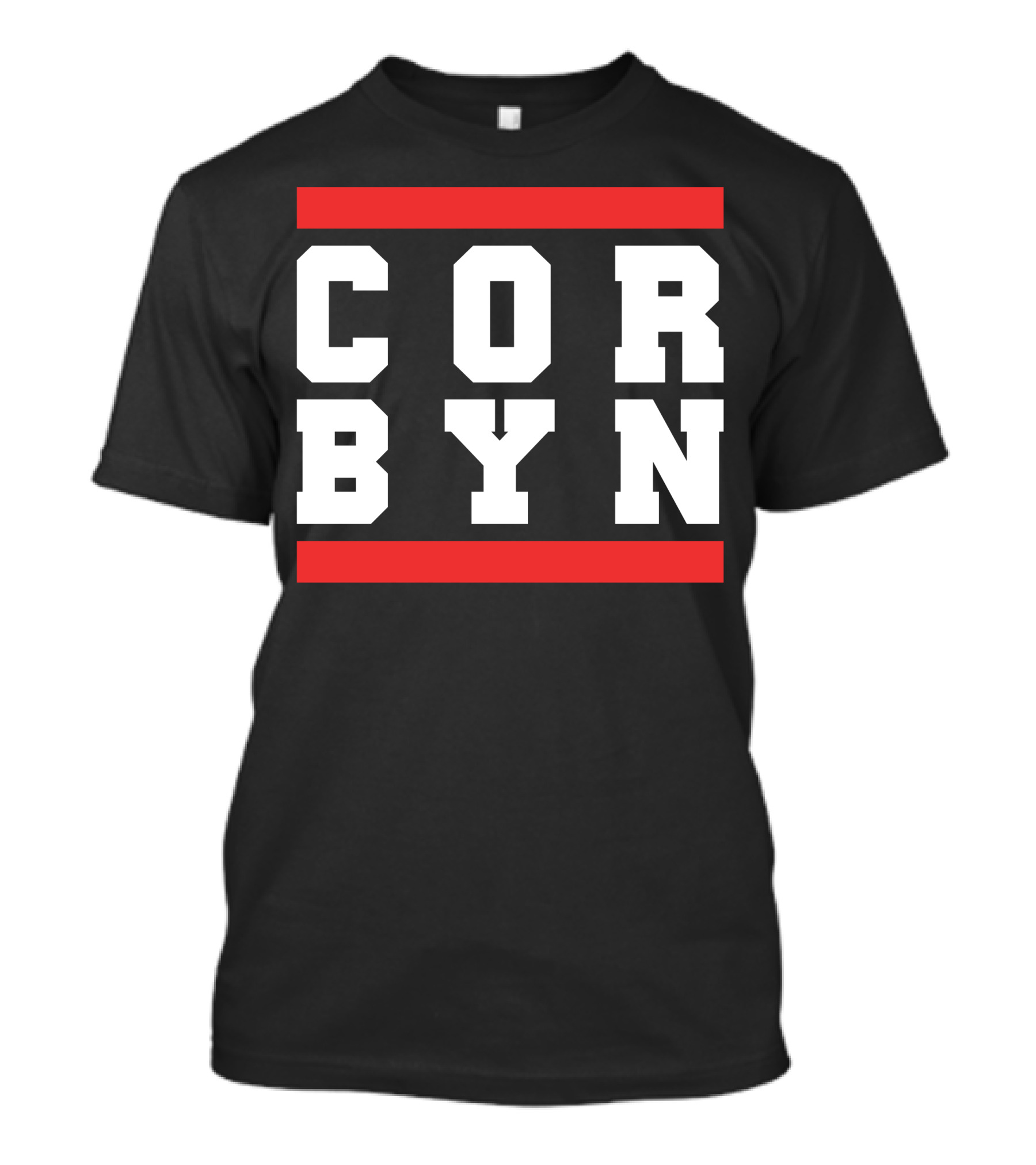 CORBYN Bold Text Red Bars T-Shirt