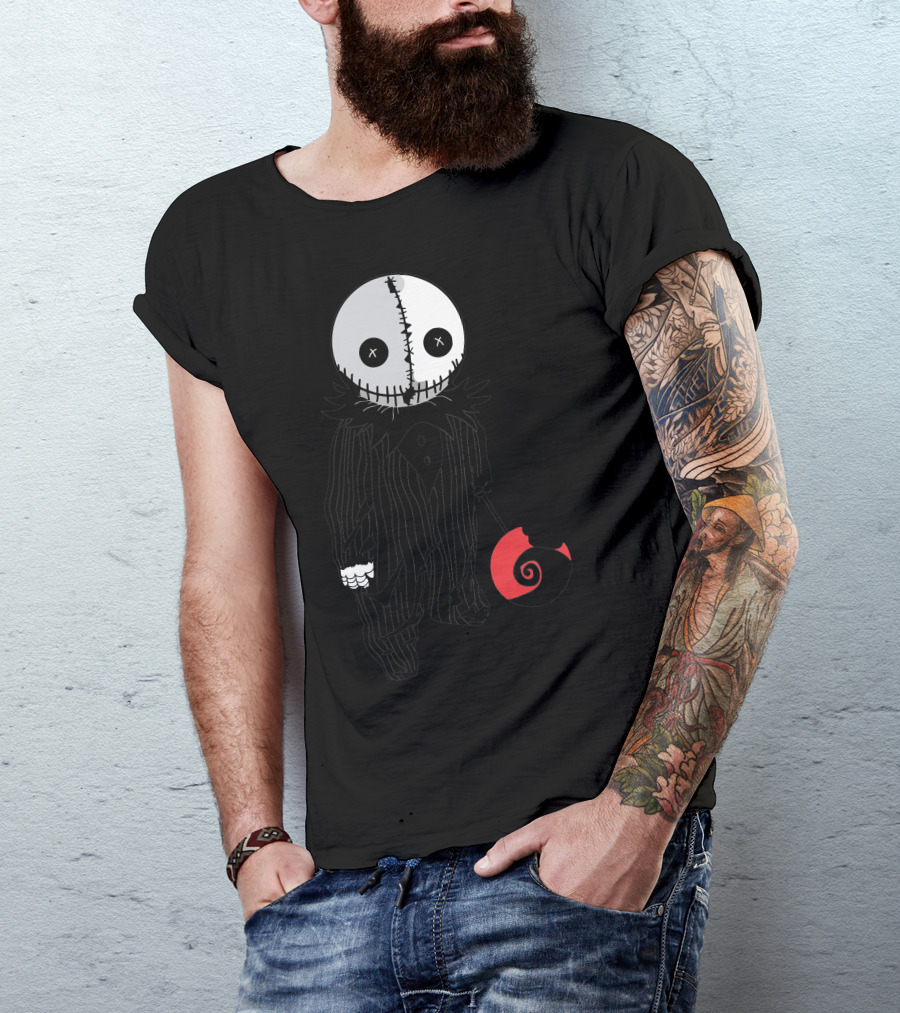 Creepy Jack Skellington Doll Trick Or Treat With Lollipop T-Shirt