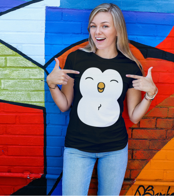 Cute Penguin Smiling Face T-Shirt