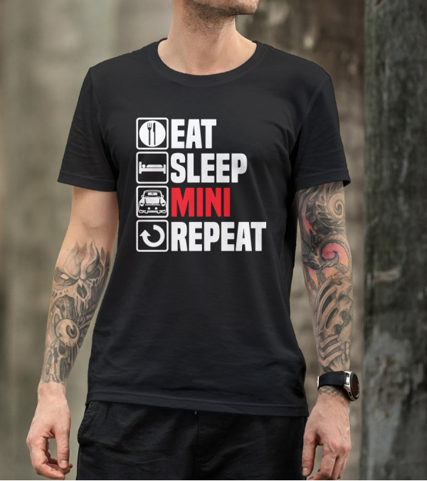 Eat Sleep Mini Car Repeat Iconic Cycle T-Shirt