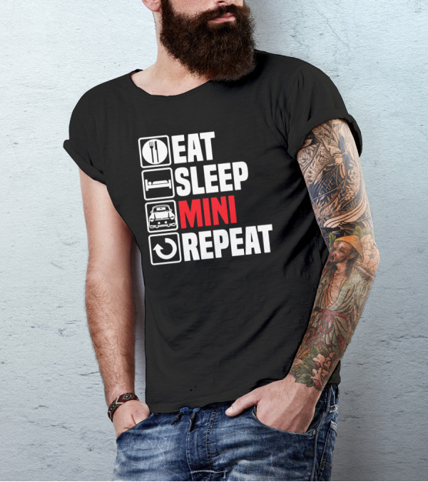 Eat Sleep Mini Car Repeat Iconic Cycle T-Shirt