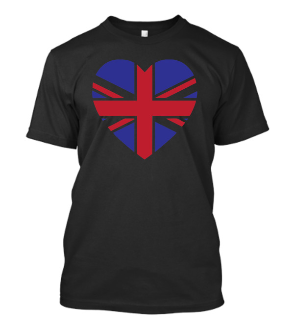 England Flag Heart Shape Union Jack T-Shirt
