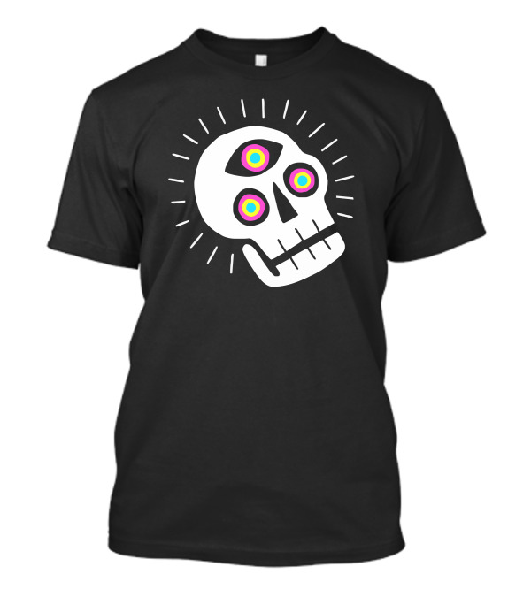 Enlight Third Eye Colorful Skull With Radiant Lines T-Shirt
