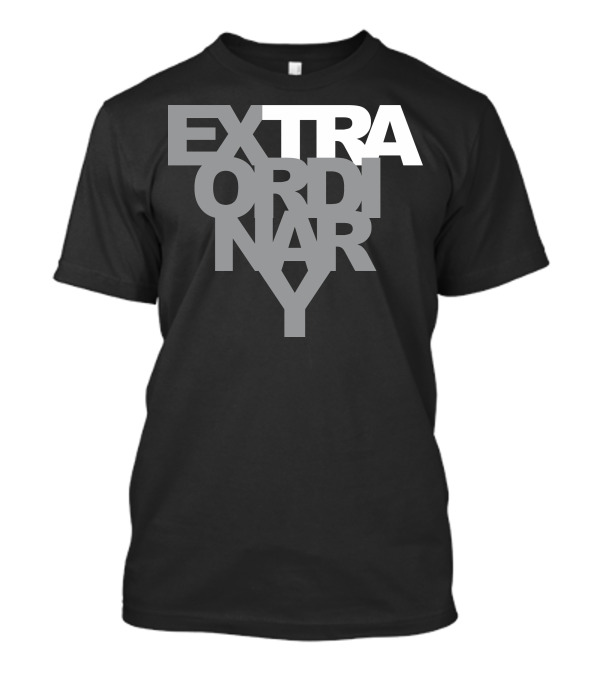 EXTRAORDINARY Bold Typography Black And White Optical Illusion T-Shirt