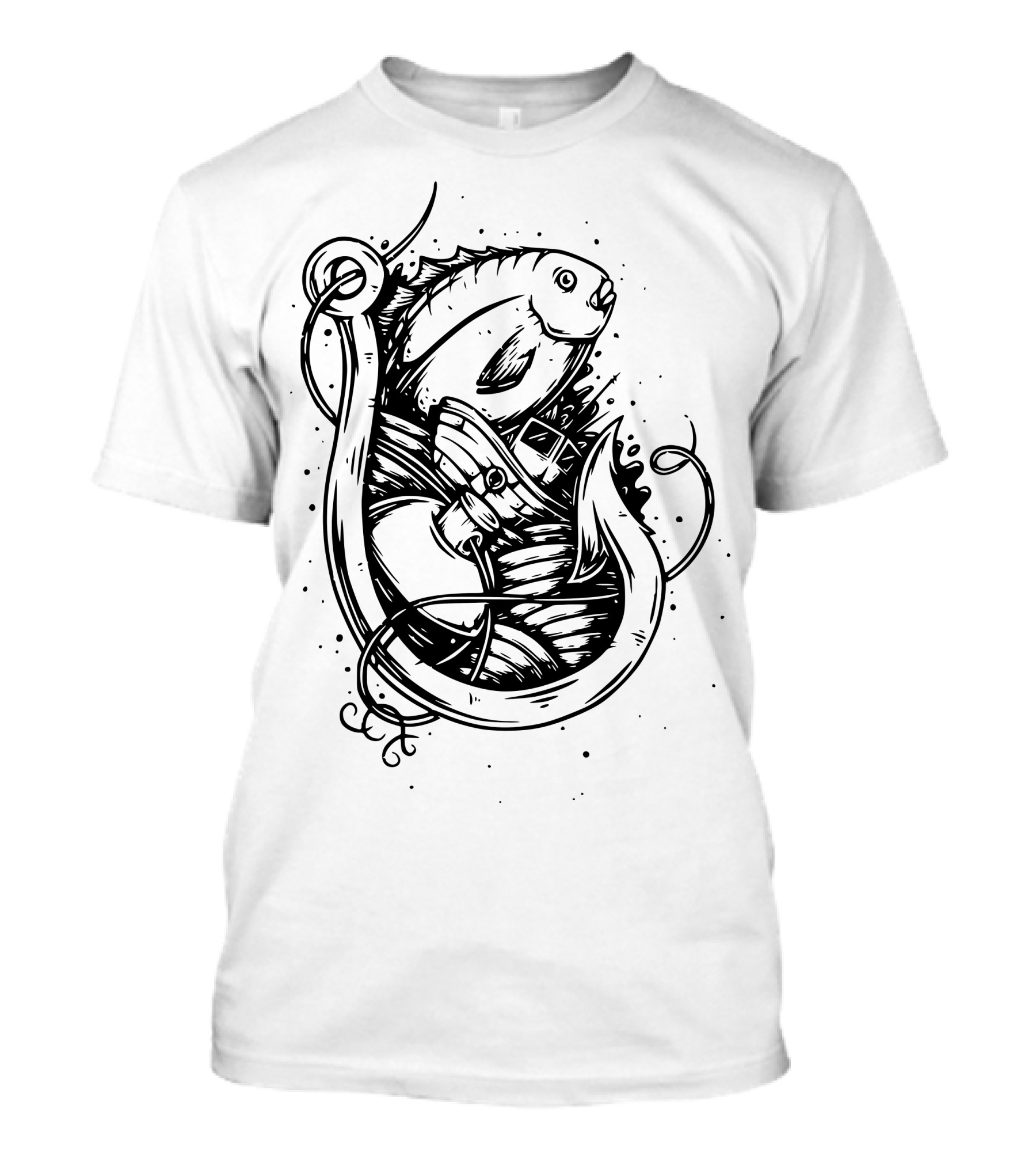 Fish Boat Sea Fishing Hook And Fish T-Shirt