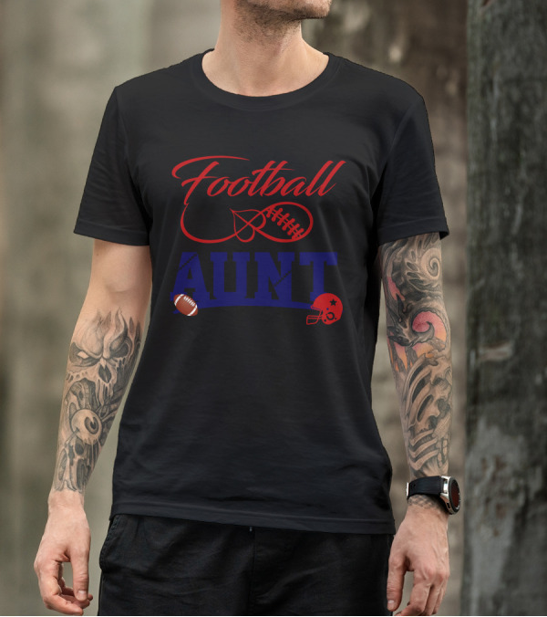 Football Aunt Hearts And Helmets T-Shirt