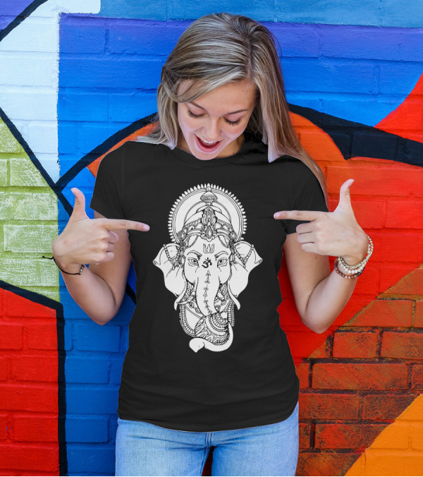 Ganesha Om Symbol Intricate Mandala T-Shirt