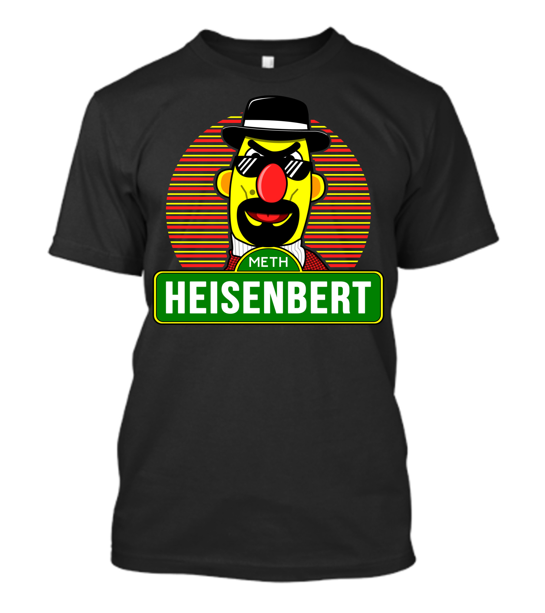 Heisenbert Meth Bert Breaking Bad Parody With Hat And Sunglasses T-Shirt