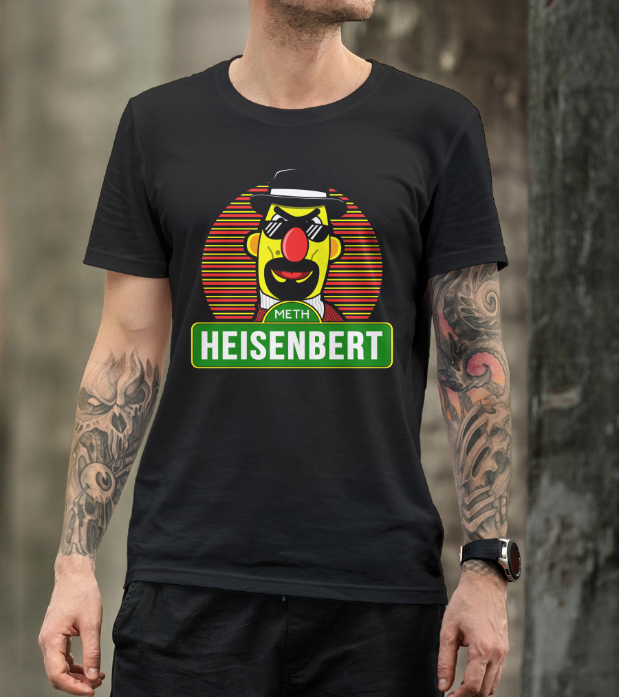 Heisenbert Meth Bert Breaking Bad Parody With Hat And Sunglasses T-Shirt