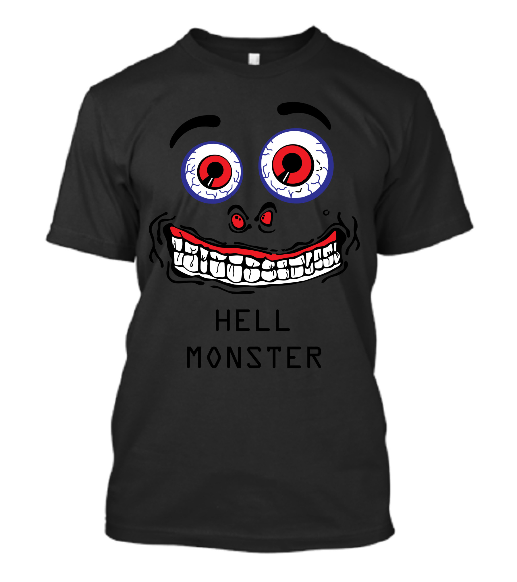 Hell Monster Creepy Cartoon Grinning Face T-Shirt