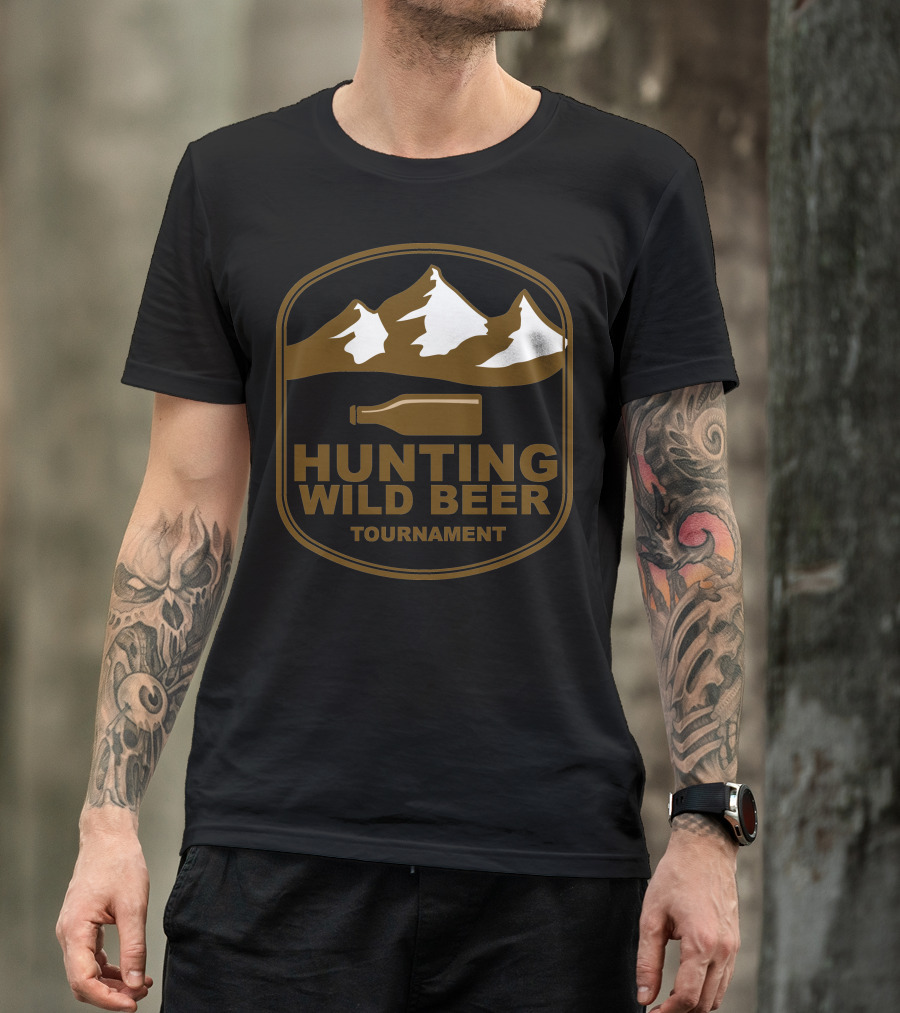 Mountains Over Beer Bottle Hunting Wild Beer Tournament T-Shirt