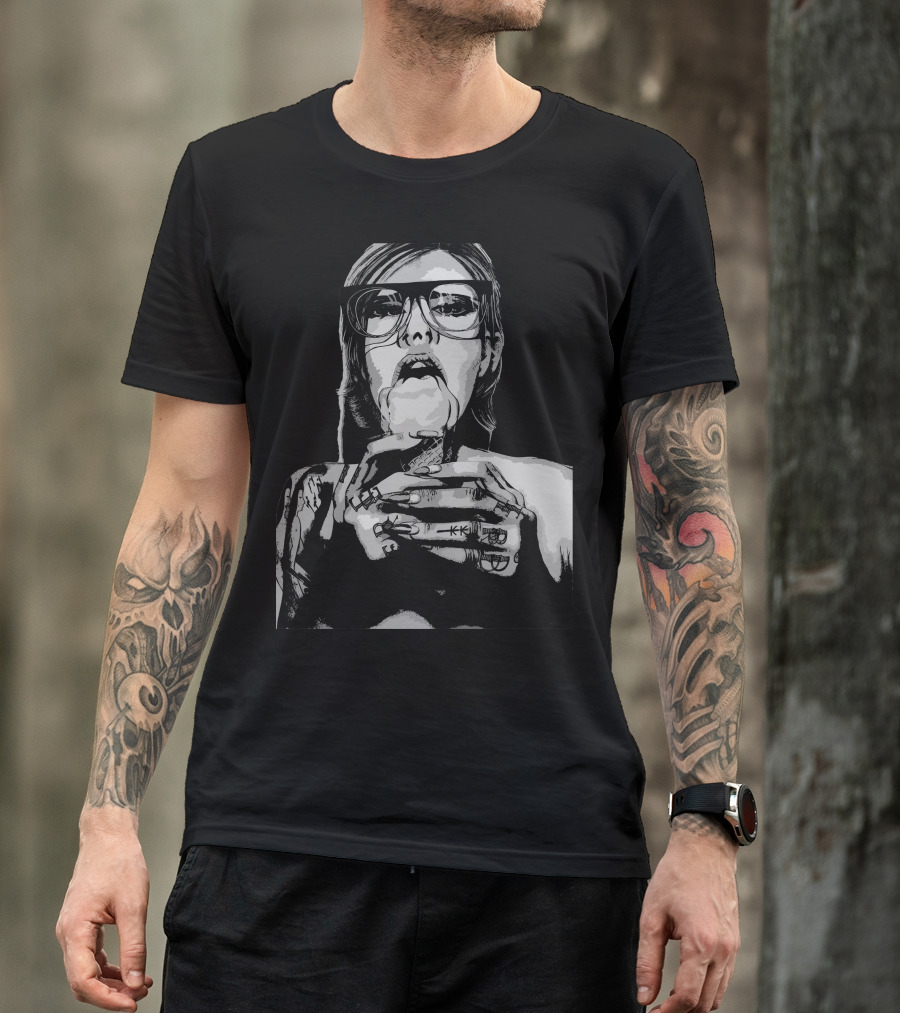 Ice Cream Girl Tattoo Art With Glasses T-Shirt