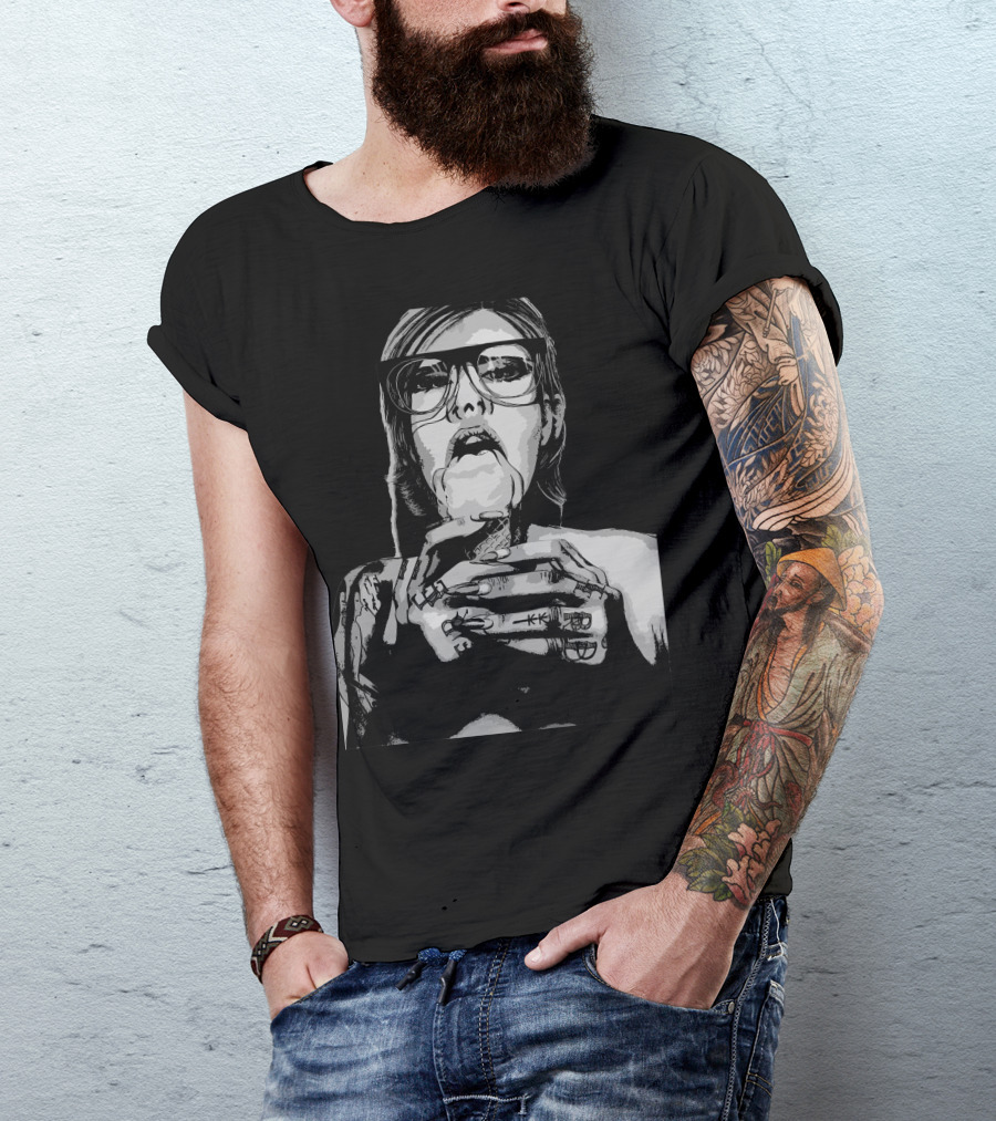 Ice Cream Girl Tattoo Art With Glasses T-Shirt