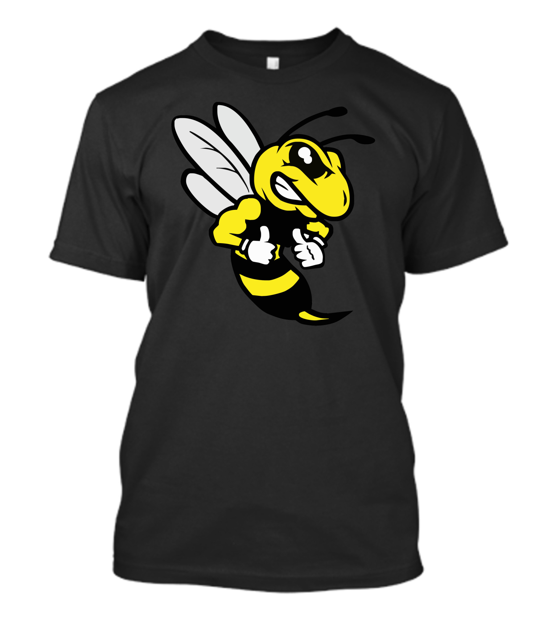 Imabee Reversed Thumbs Up Cartoon Yellow Jacket T-Shirt