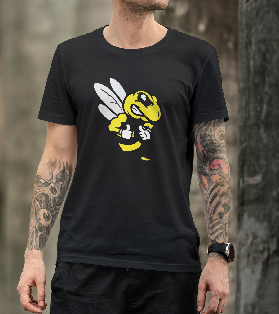 Imabee Reversed Thumbs Up Cartoon Yellow Jacket T-Shirt