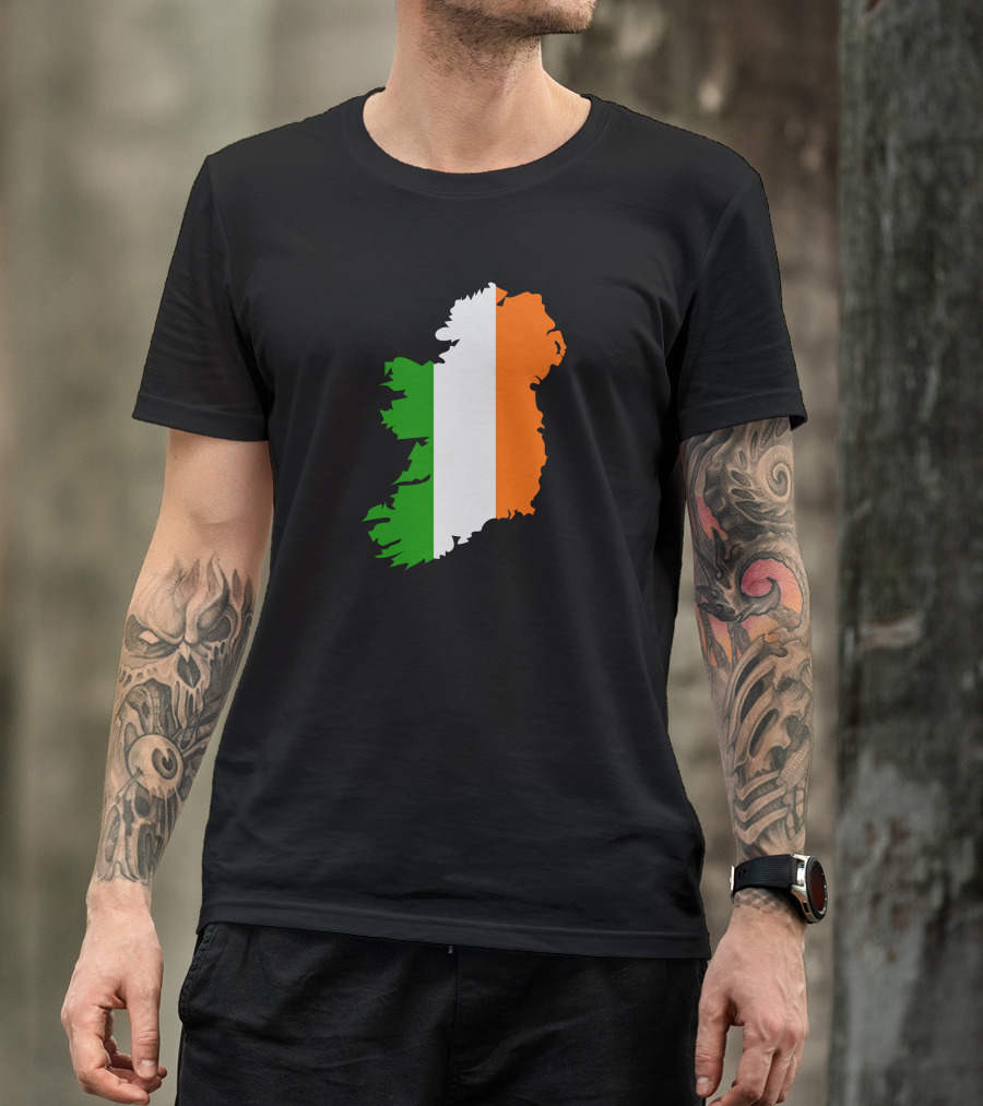 Ireland Map In Irish Flag Colors T-Shirt