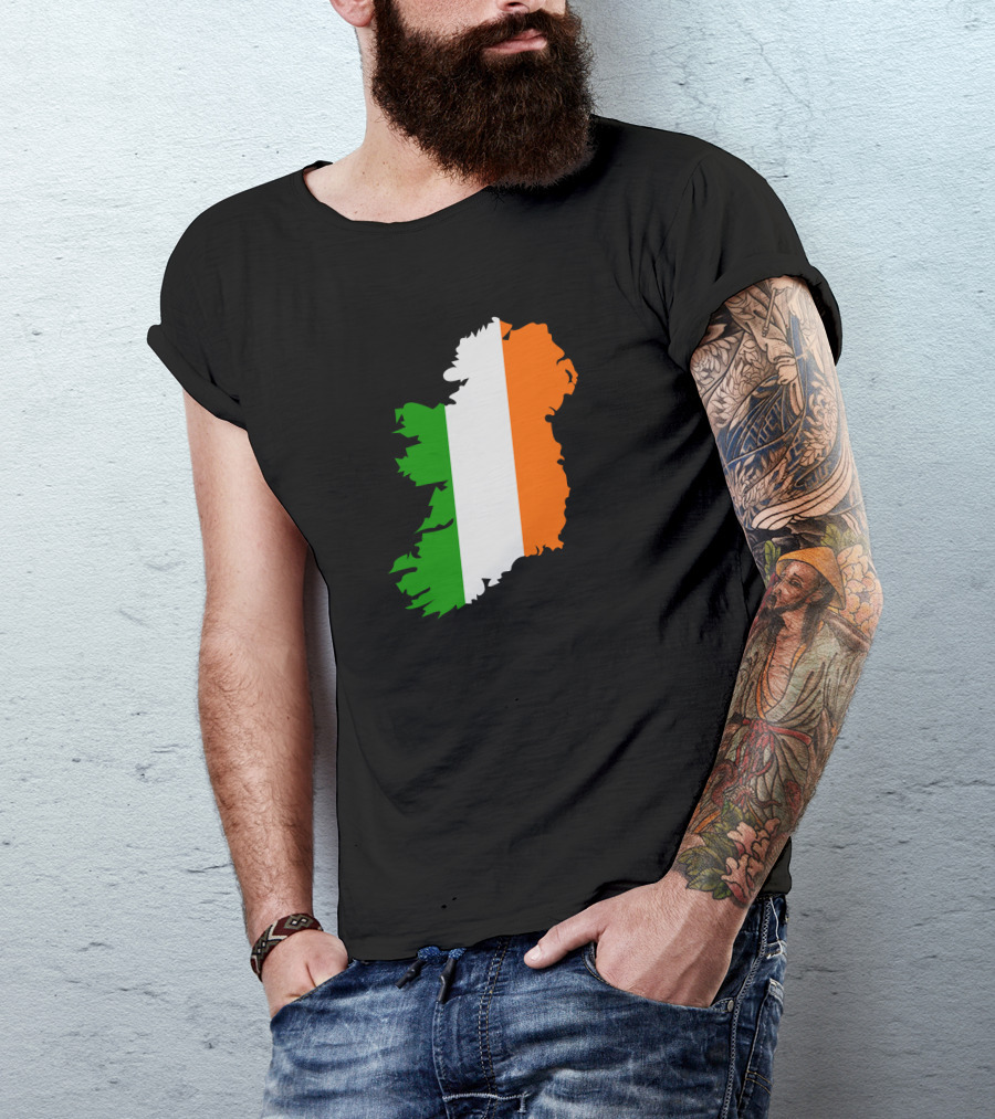 Ireland Map In Irish Flag Colors T-Shirt