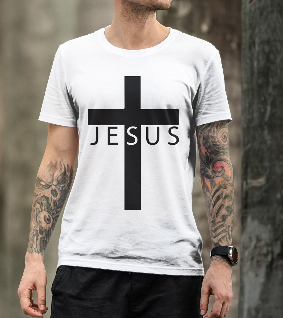 Jesus Cross Symbol With Textual Alignment T-Shirt