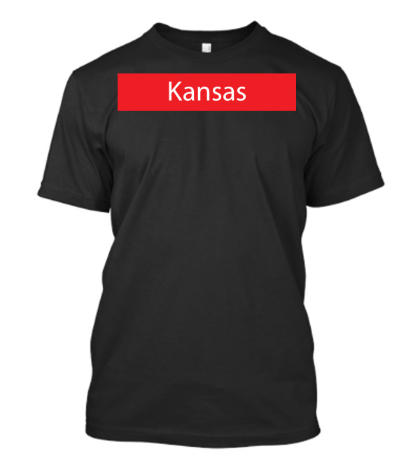 Kansas Bold Red White Text Minimalist T-Shirt