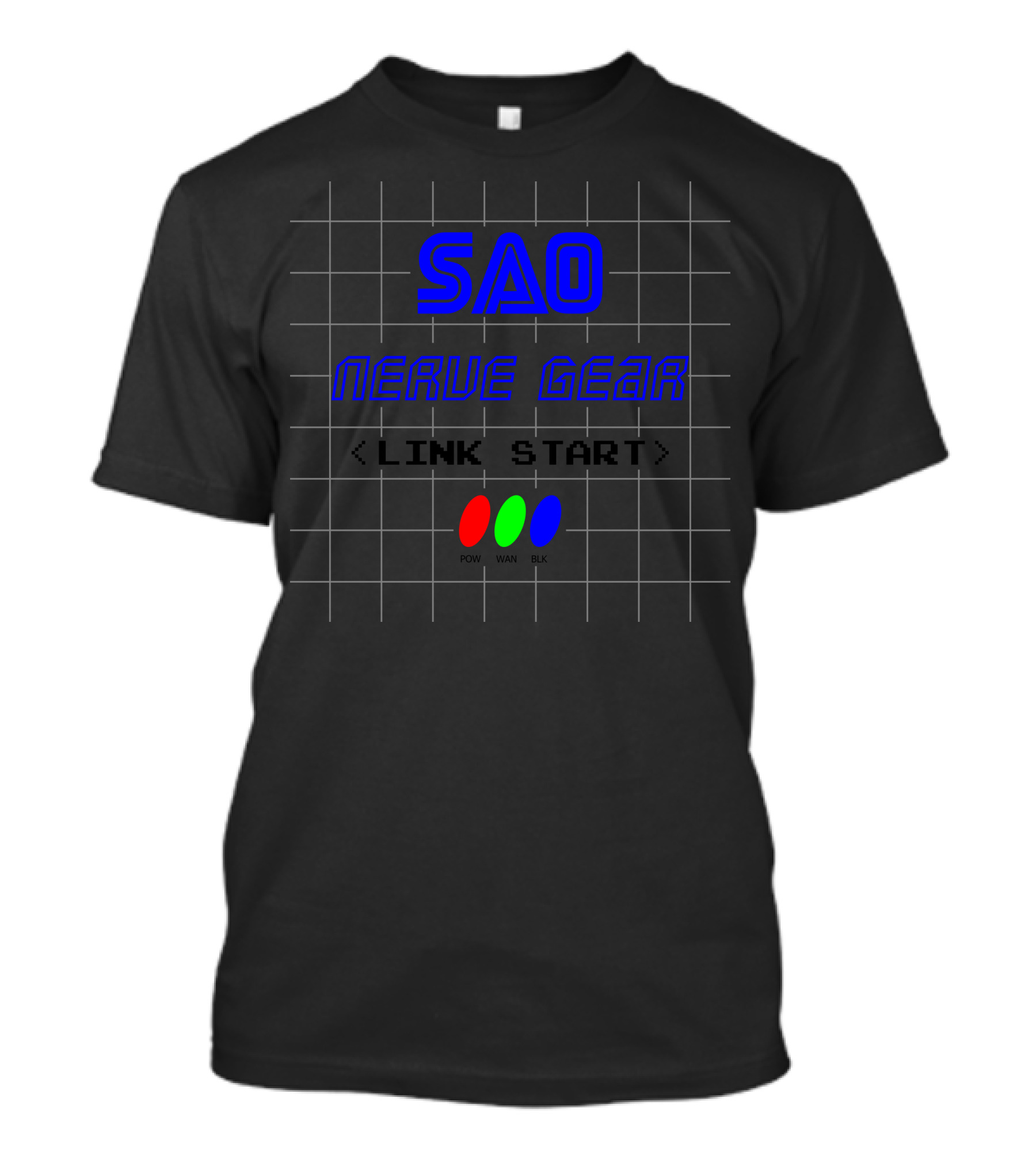 SAO Nerve Gear Link Start POW WAN BLK T-Shirt