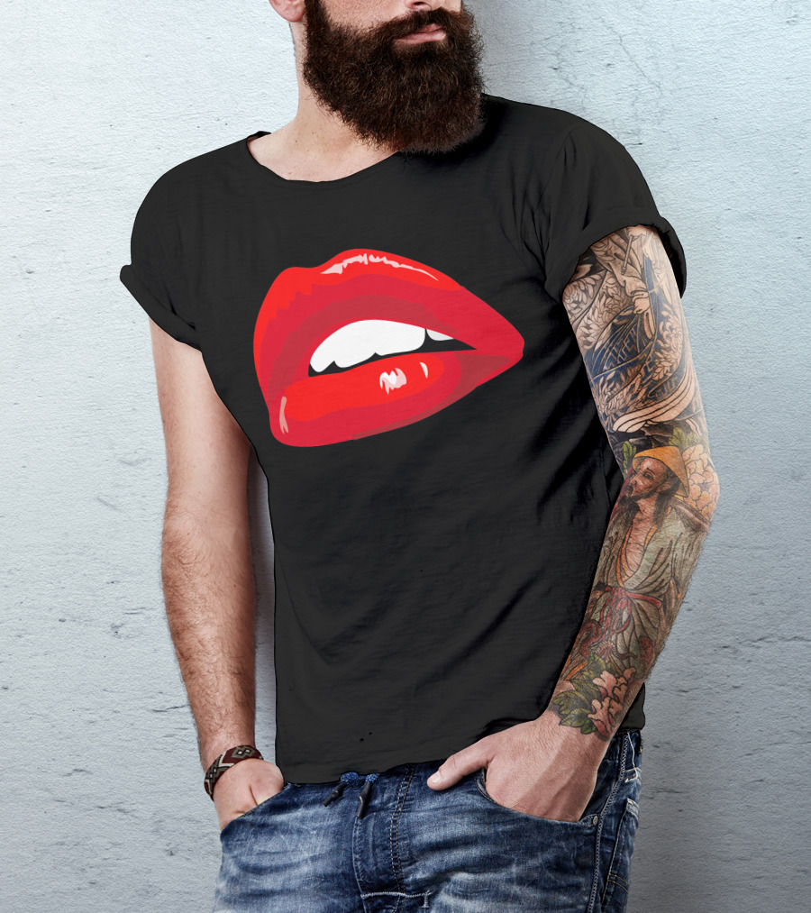 Red Lips Kiss Passion Girl Iconic T-Shirt