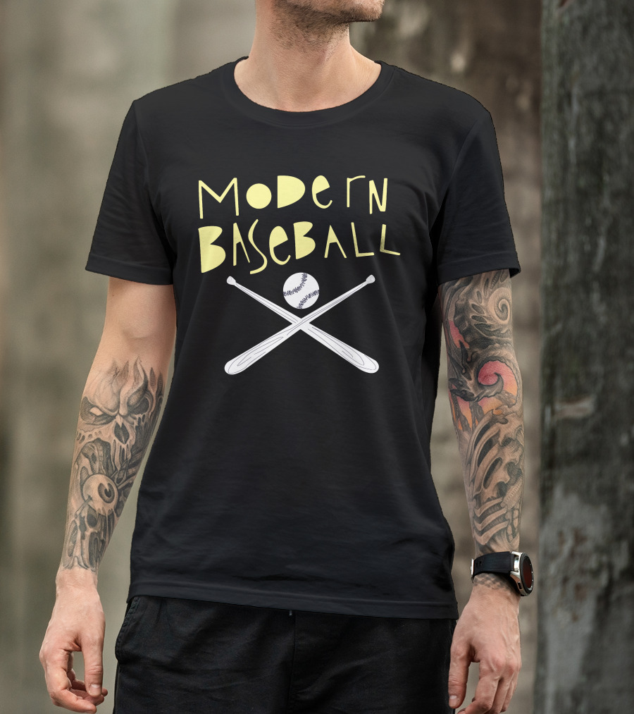 Modern Baseball Crossed Bats Sports Harmonyduestore T-Shirt