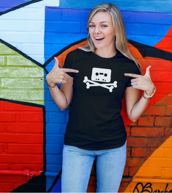 Modern Day Pirate Cassette Crossbones T-Shirt