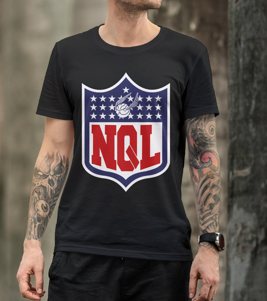 NQL Logo Parody With Flying Ball And Stars T-Shirt