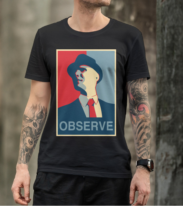 Observe Blue Red Silhouette Fedora T-Shirt