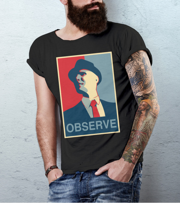 Observe Blue Red Silhouette Fedora T-Shirt