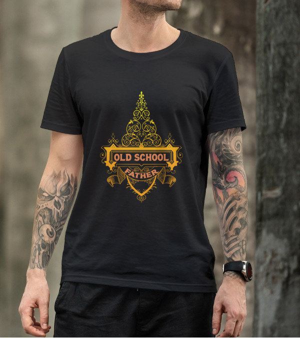 Old School Father Vintage Ornamental Emblem T-Shirt