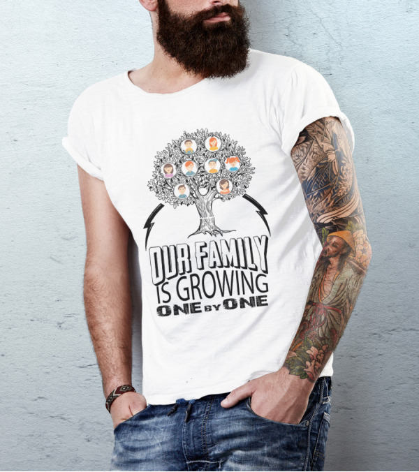 Our Family Is Growing One By One Family Tree Icons T-Shirt