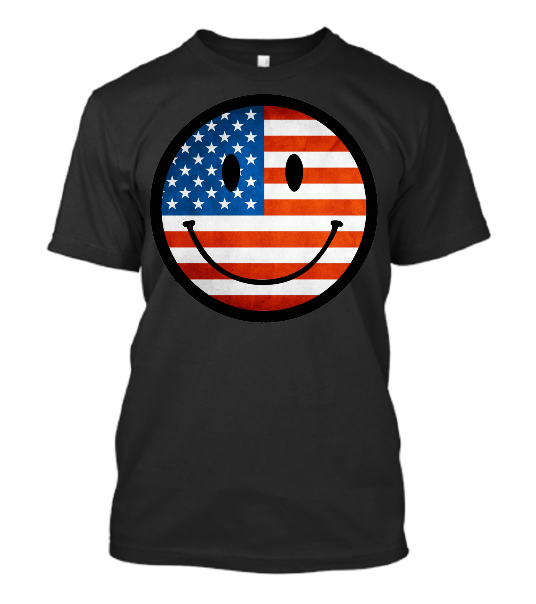 Patriotic Smiley Face American Flag T-Shirt