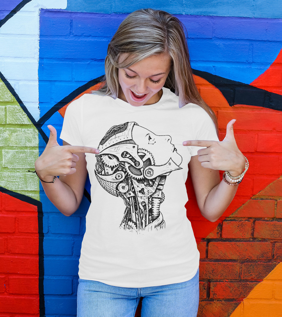 Robot Girl Machine Futuristic Cybernetic T-Shirt