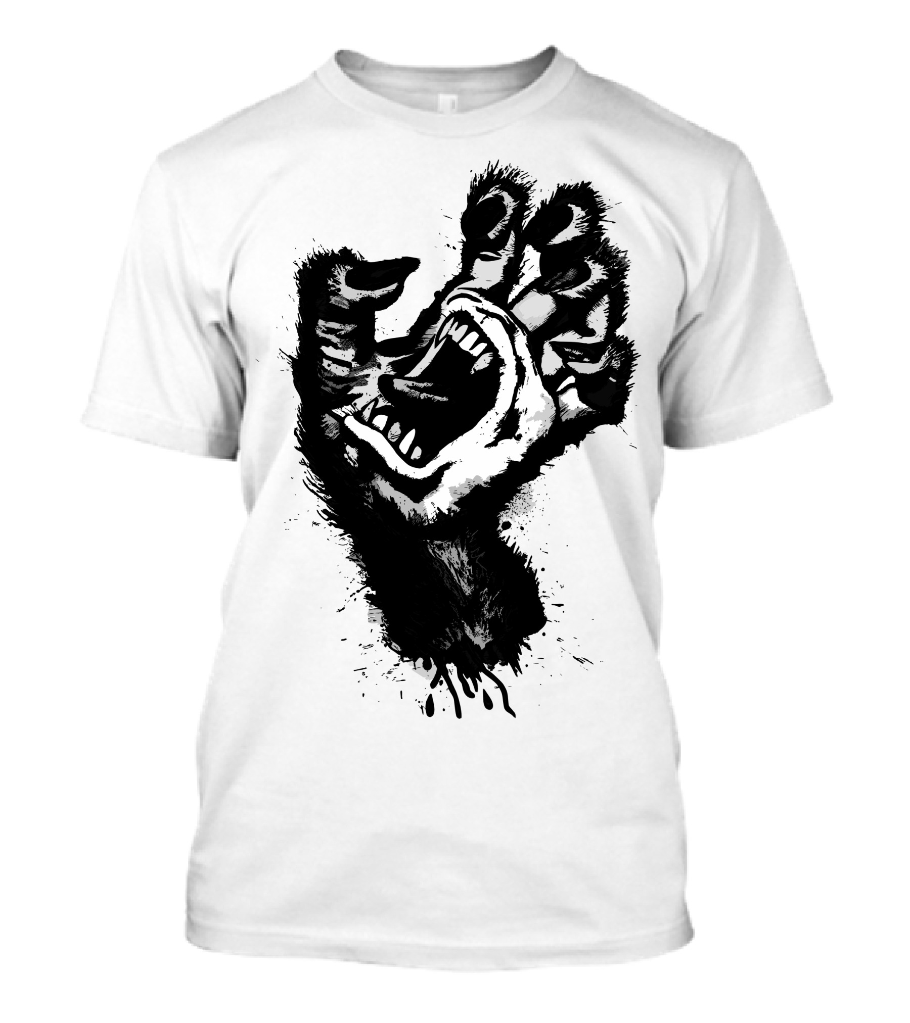 Screaming Hand Werewolf Creature Claw T-Shirt