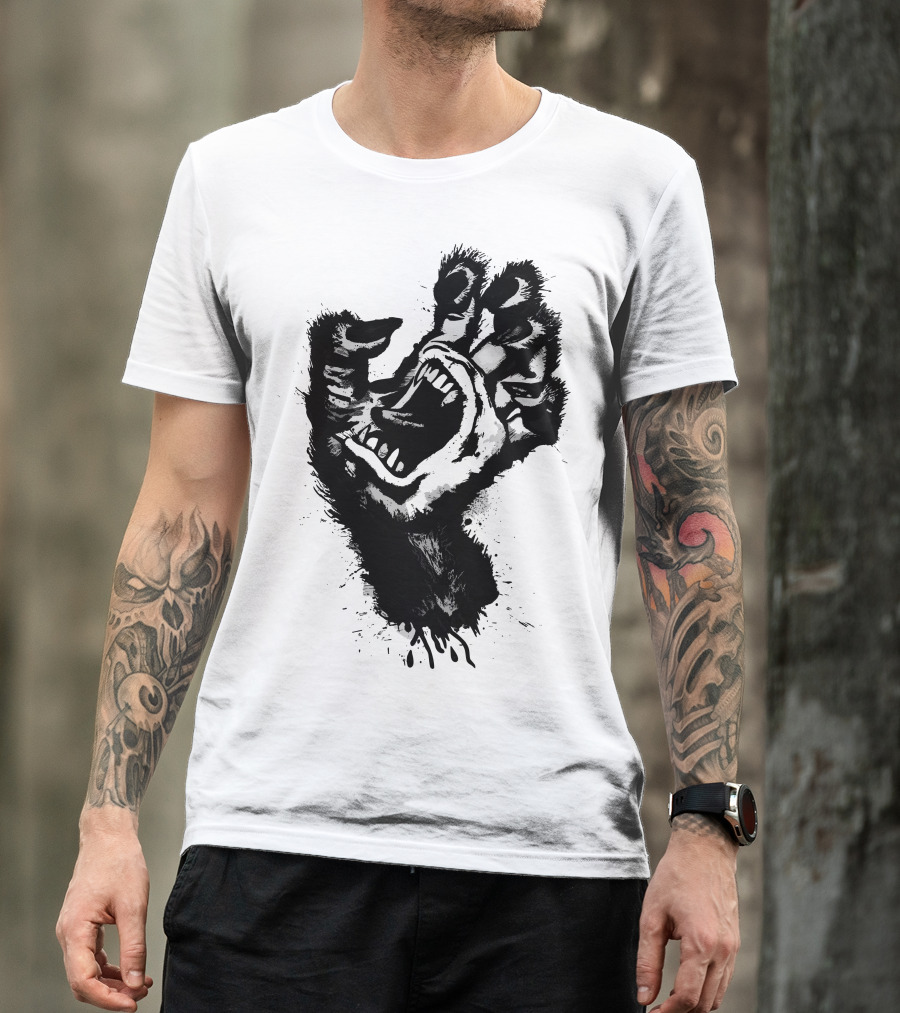 Screaming Hand Werewolf Creature Claw T-Shirt