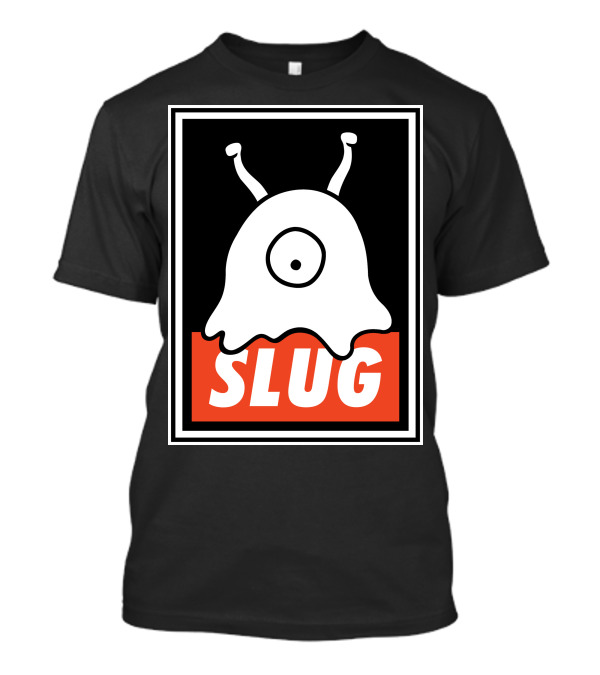 Slug Cyclops Creature With Iconic Antennae In Bold Black And Red Framed T-Shirt