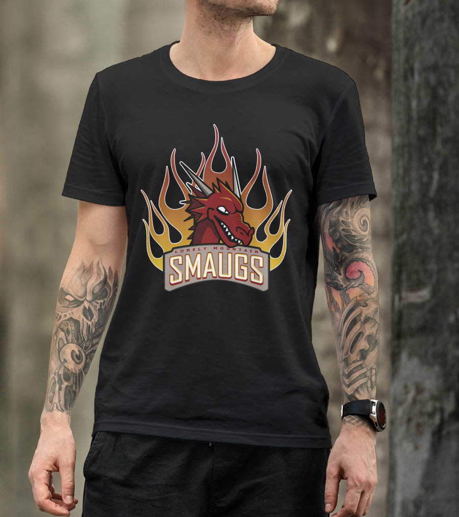 Lonely Mountain Smaugs Dragon Flames T-Shirt
