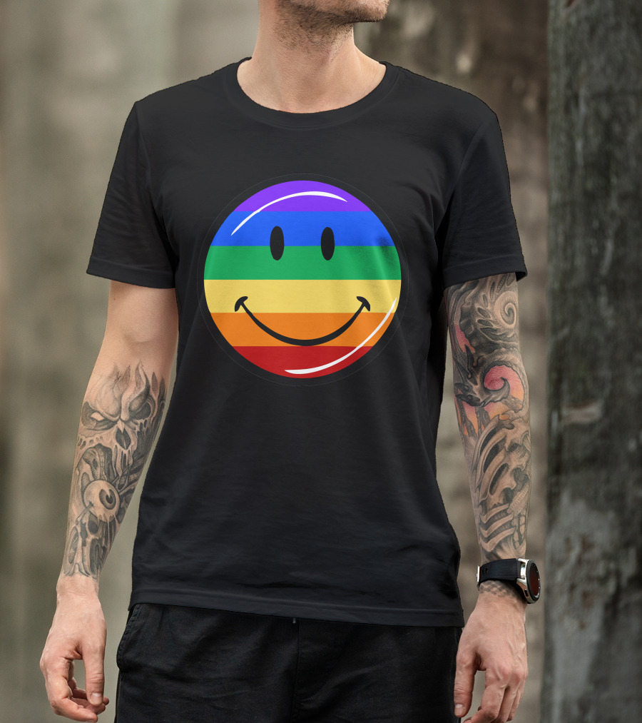 Pride Rainbow Smiley Face T-Shirt