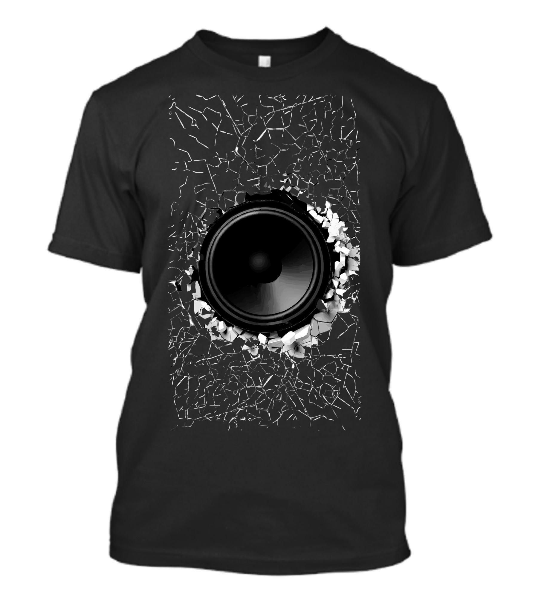 Speaker Breaking Through Shattered Surface T-Shirt