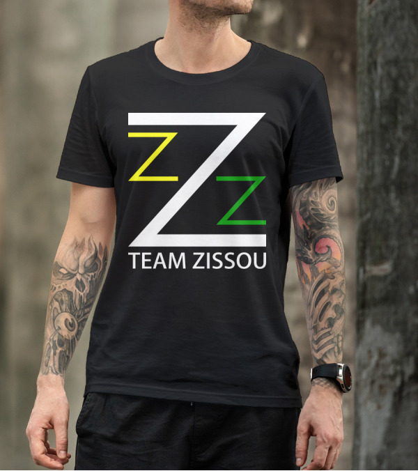 Team Zissou ZZ Black Background White Letters T-Shirt