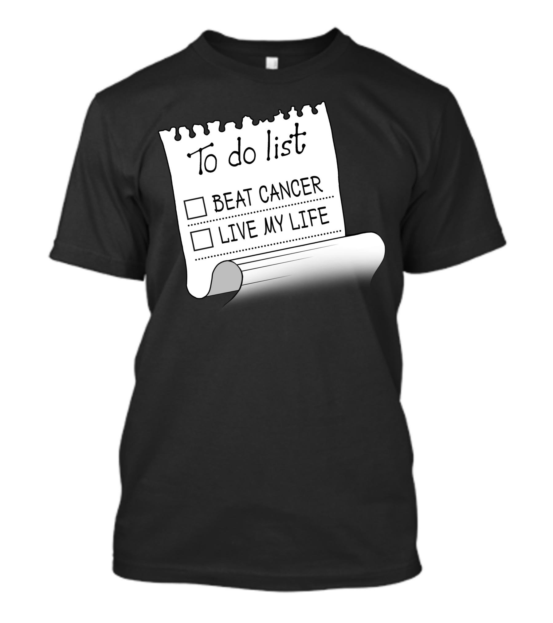 To Do List Beat Cancer Live My Life Notebook Clipart T-Shirt